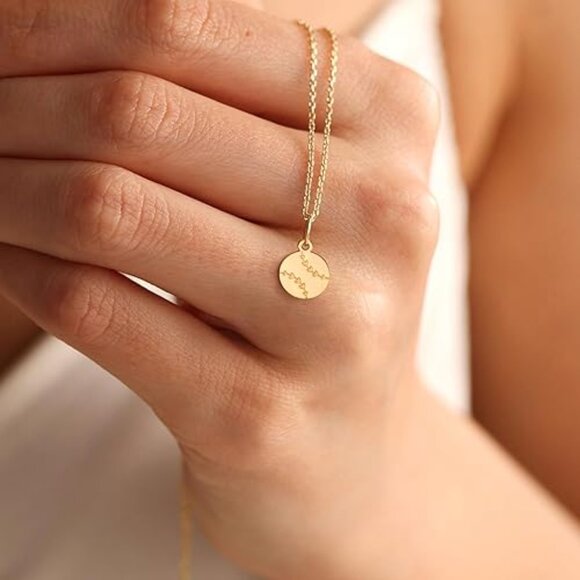 Neiman Marcus 14k Gold Plated Baseball Pendant Necklace - Picture 2 of 6